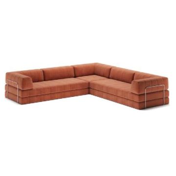 CozyPad Schlafsofa + Puff mit Rückenpolster & Armlehne – Modulares Eck-Set mit Ottoman 50x50 cm