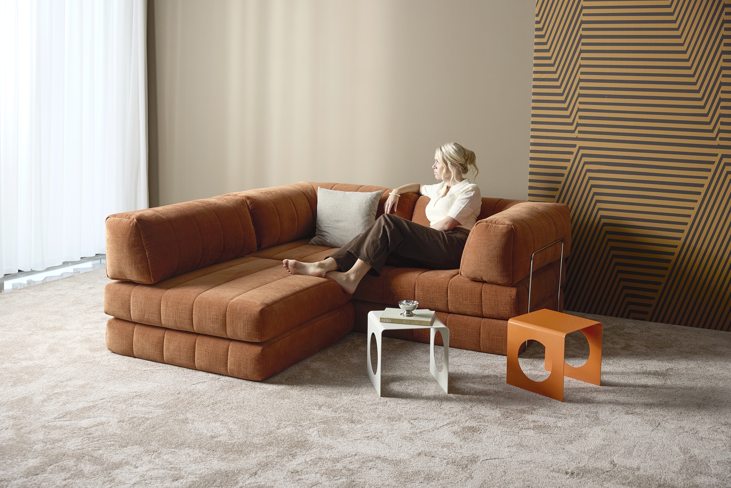 CozyPad L-Form & Ecksofa modular in Corduroy – große Wohnlandschaft